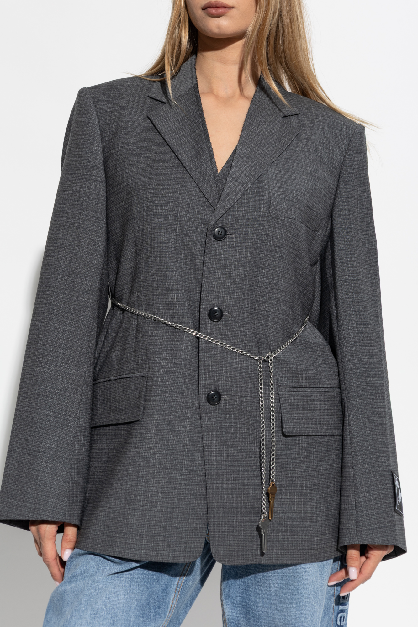 Grey Blazer with decorative chain Alexander Wang - Vitkac France